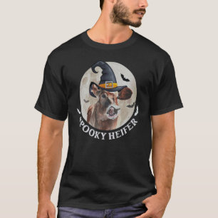 Spooky Heifer Cute Cow Halloween Cow Vintage Retro T-Shirt
