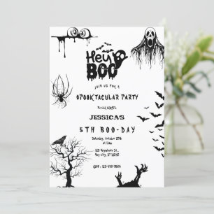 Spooky Hey Boo Kids Halloween Birthday Party Invitation