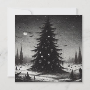 Spooky Horror Christmas Tree Goth Xmas Holiday Card