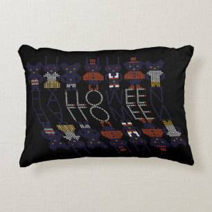 Spooky Horror Stick Cross Halloween Monsters Accent Pillow