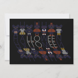 Spooky Horror Stick Cross Halloween Monsters Holiday Card
