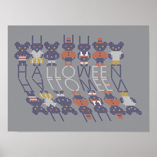Spooky Horror Stick Cross Halloween Monsters Poster (Front)