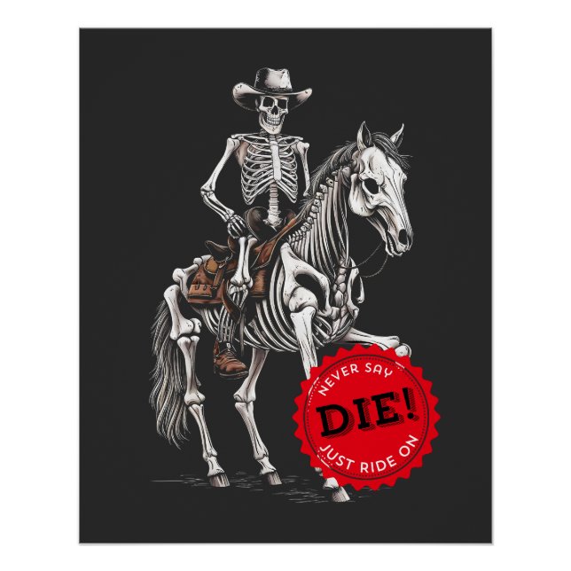 Spooky Horse-riding Skeleton Cowboy Poster (Front)