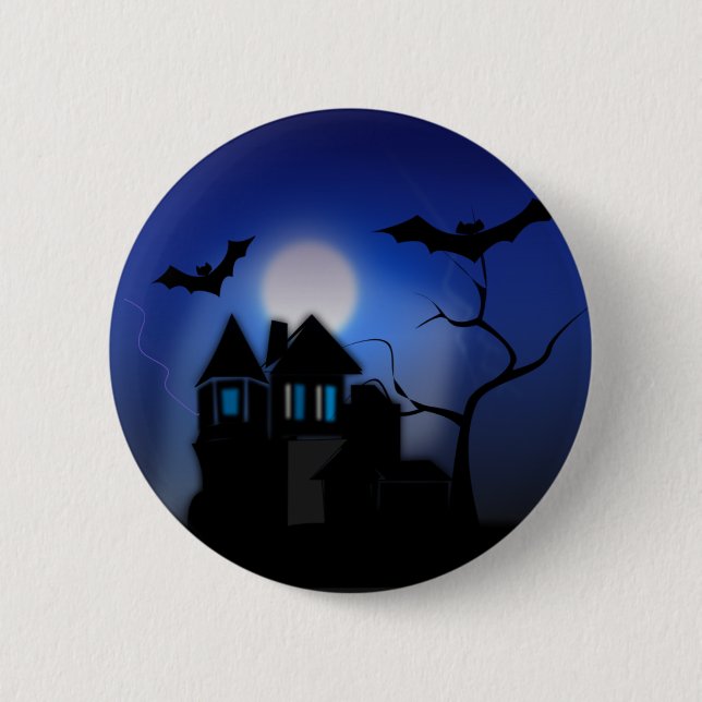 Spooky House 2 Inch Round Button (Front)