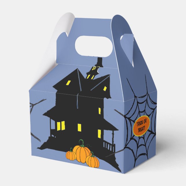 Spooky House And Spider Web Favor Box (Front Side)