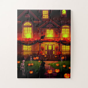 Spooky House on Halloween Night Jigsaw Puzzle