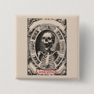 Spooky Human Skull Thunder_Cove  2 Inch Square Button