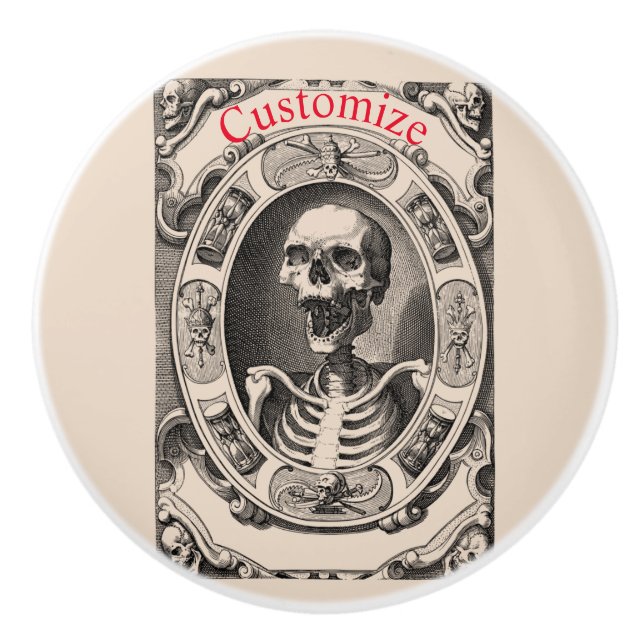 Spooky Human Skull Thunder_Cove  Ceramic Knob (Front)