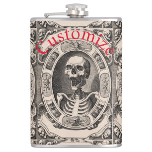 Spooky Human Skull Thunder_Cove Hip Flask