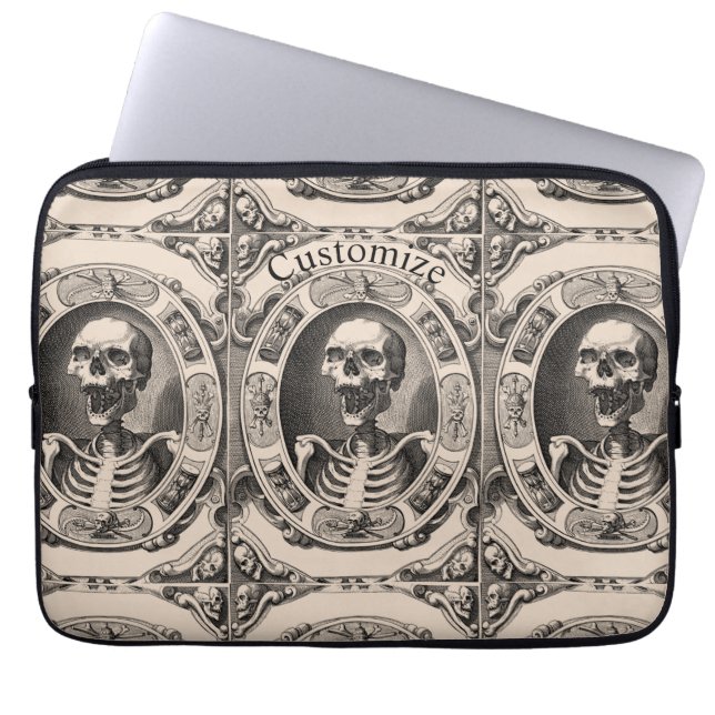 Spooky Human Skull Thunder_Cove Laptop Sleeve (Front)