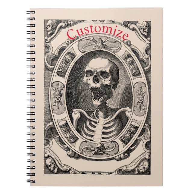 Spooky Human Skull Thunder_Cove  Notebook (Front)