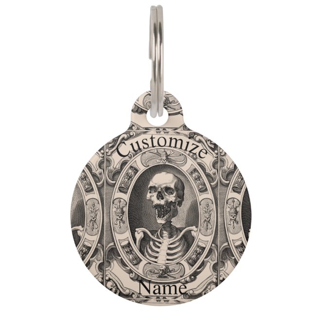 Spooky Human Skull Thunder_Cove Pet Tag (Front)