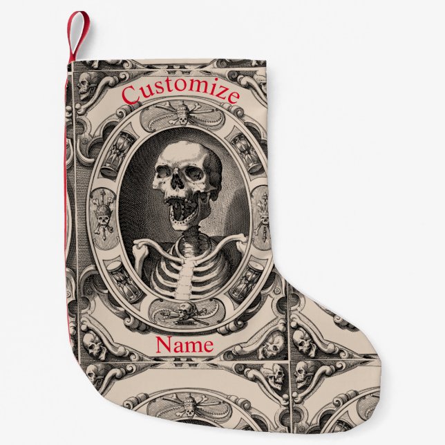 Spooky Human Skull Thunder_Cove  Small Christmas Stocking (Front)