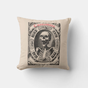 Spooky Human Skull Thunder_Cove Throw Pillow