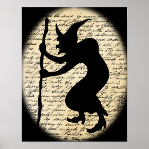 Spooky Hunched Witch Poster