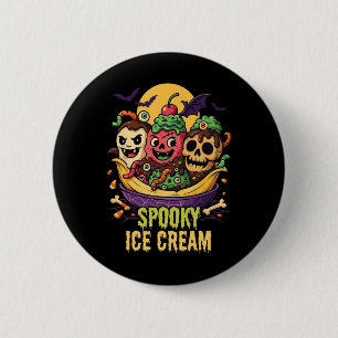 Spooky Ice Cream Dessert Halloween Design 2 Inch Round Button