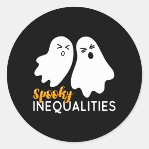Spooky Inequalities Ghosts - Halloween Math Classic Round Sticker