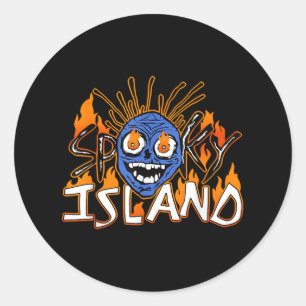 Spooky Island Amusement Park Island Resort Hallowe Classic Round Sticker