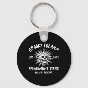 Spooky Island Retro Halloween Skull 90s Halloween Keychain