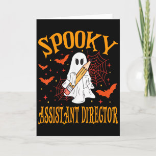 Spooky Istant Director Ghost Funny Halloween Schoo Card