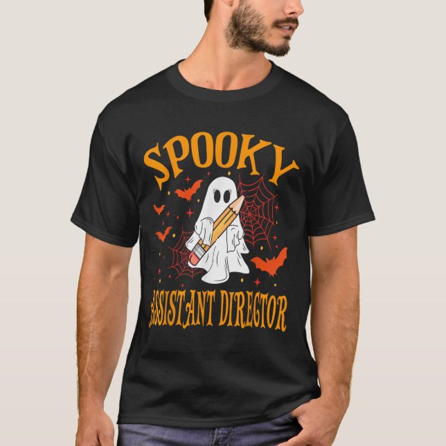 Spooky Istant Director Ghost Funny Halloween Schoo T-Shirt (Front)