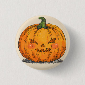 Spooky Jack O' Lantern 1 Inch Round Button