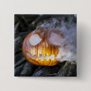 Spooky Jack-o-lantern 2 Inch Square Button