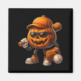 Spooky Jack O Lantern Baseball Halloween Costumes Magnet