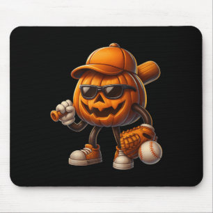 Spooky Jack O Lantern Baseball Halloween Costumes Mouse Pad