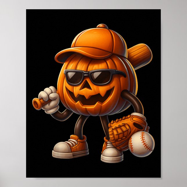 Spooky Jack O Lantern Baseball Halloween Costumes  Poster (Front)