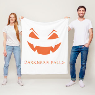 Spooky Jack O Lantern Darkness Falls Halloween Fleece Blanket