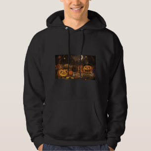 Spooky Jack-o'-Lantern Halloween Pullover Hoodie.