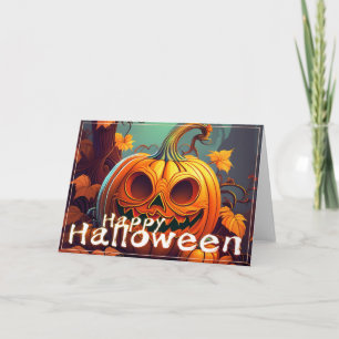 Spooky Jack-o-Lantern Happy Halloween Art Card