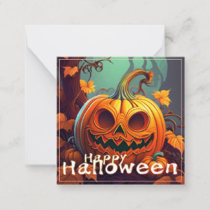 Spooky Jack-o-Lantern Happy Halloween Art Card