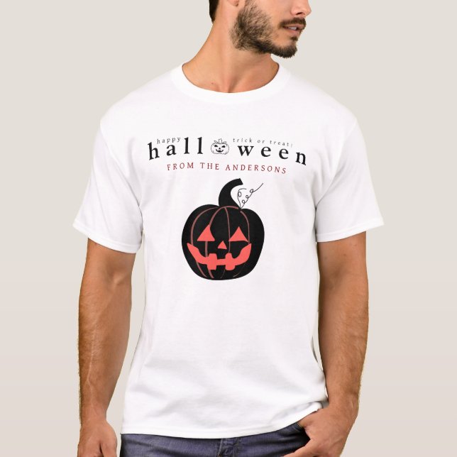 Spooky Jack-o'-lantern Happy Halloween T-Shirt (Front)