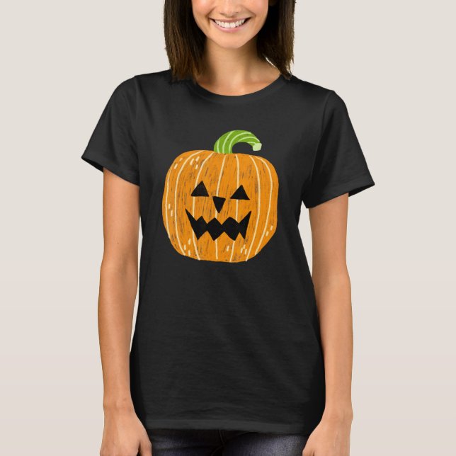 Spooky Jack-o-Lantern Head T-Shirt (Front)