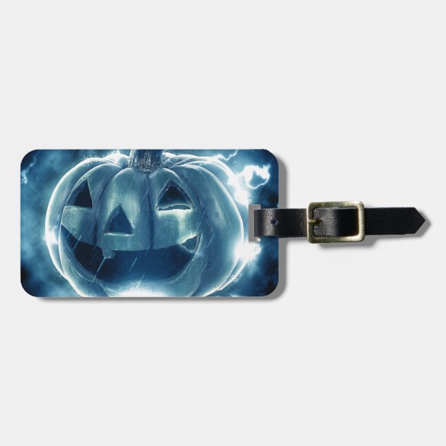 Spooky Jack-o-Lantern Luggage Tag (Front Horizontal)