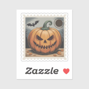 Spooky Jack-o'-Lantern Night Halloween Stamp