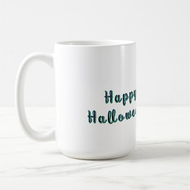Spooky Jack O’Lantern Pumpkin with Glowing Eyes Coffee Mug (Left)