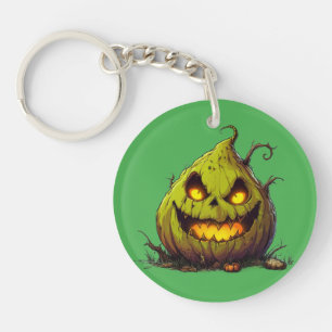 Spooky Jack O’Lantern Pumpkin with Glowing Eyes Keychain