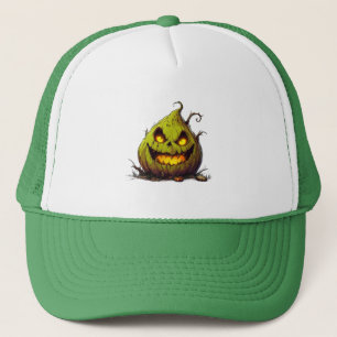 Spooky Jack O’Lantern Pumpkin with Glowing Eyes Trucker Hat