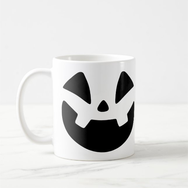 Spooky Jack-o'-Lantern Silhouette Halloween Mug (Left)