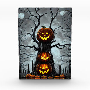 spooky jacko lantern pumpkin tree fantasy Dark ar Photo Block