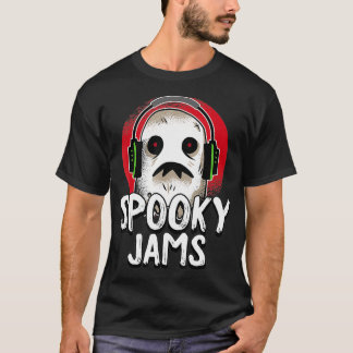 Spooky Jams Lazy Halloween Costume Ghost DJ Creepy T-Shirt