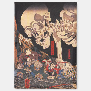 Spooky Japanese Skeleton- Vintage Yokai Monster Magnet