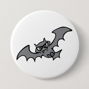 Spooky Kawaii Evil Vampire Bat 3 Inch Round Button