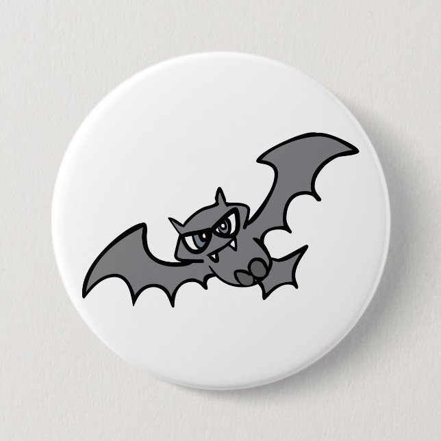 Spooky Kawaii Evil Vampire Bat 3 Inch Round Button (Front)