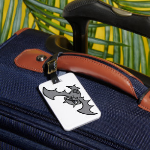 Spooky Kawaii Evil Vampire Bat Luggage Tag