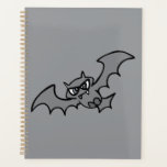 Spooky Kawaii Evil Vampire Bat Planner<br><div class="desc">Organize your tasks and goals with a touch of whimsical darkness in this cartoon bat spiral planner. The durable cover showcases a flying grey vampire bat, making it a stylish companion for school, work, or personal projects. This planner is ideal for students, artists, and anyone who enjoys the kawaii goth...</div>