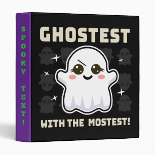 Spooky Kawaii Ghost Halloween 3 Ring Binder